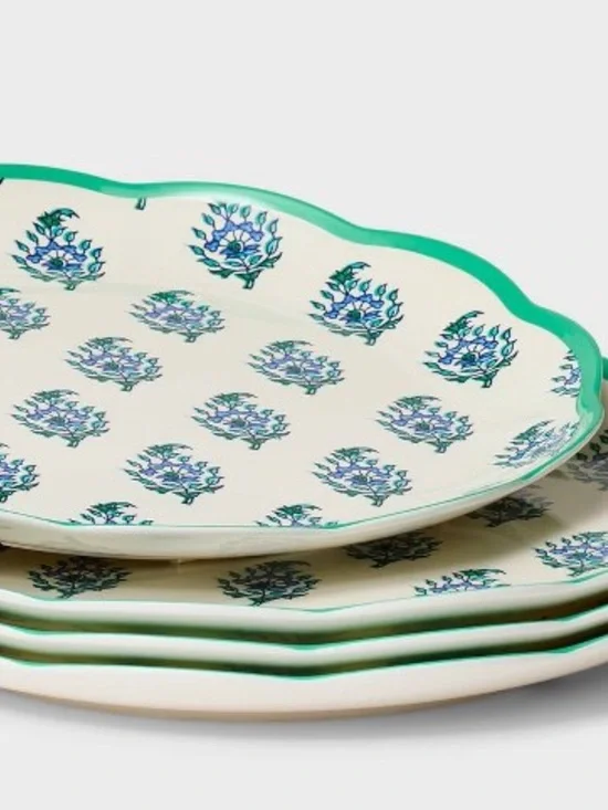 Roller Rabbit X Target 4-Piece Bouquet Melamine Salad Plates 9-inch BPA Free - Picture 3 of 3